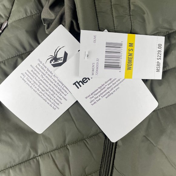 Spyder Women's Siren Long Jacket, Olive, Medium - Picture 13 of 15